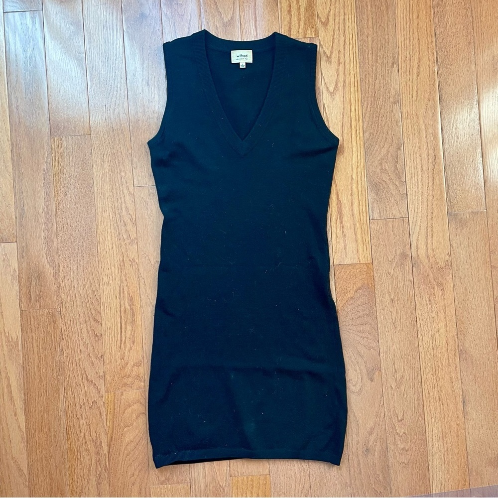 Aritzia Wilfred Black Knit Dress